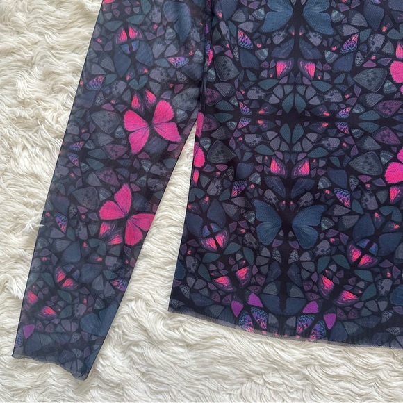Ted Baker Top Kamill Printed Mesh Long Sleeve Butterfly Kaleidoscope Sz 8 - Picture 5 of 12
